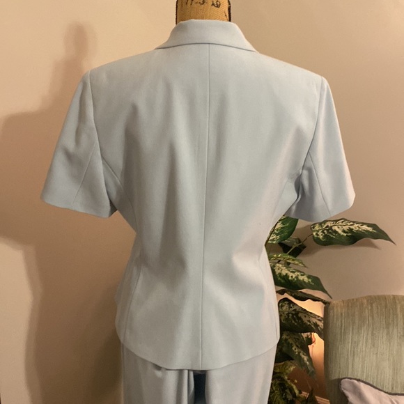 NWT Larry Levine Petite Womens 2pc. Double Breasted SS Suit, Sz. 12P, Light Blue - Picture 12 of 16